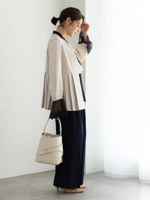 Te chichi「【セレモニーアイテム】サイドプリーツペプラムジレ（セットアップ可）」|ダウンベスト・ベスト|