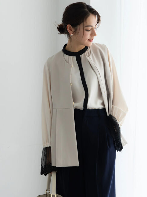 Te chichi「【セレモニーアイテム】サイドプリーツペプラムジレ（セットアップ可）」|ダウンベスト・ベスト|