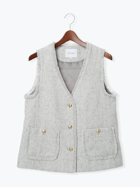 Te chichi「【セレモニーアイテム】ツイードVネックジレ」|ダウンベスト・ベスト|