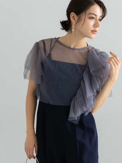 Te chichi「【セレモニーアイテム】チュールフリルレイヤードボレロ」|シャツ・ブラウス|