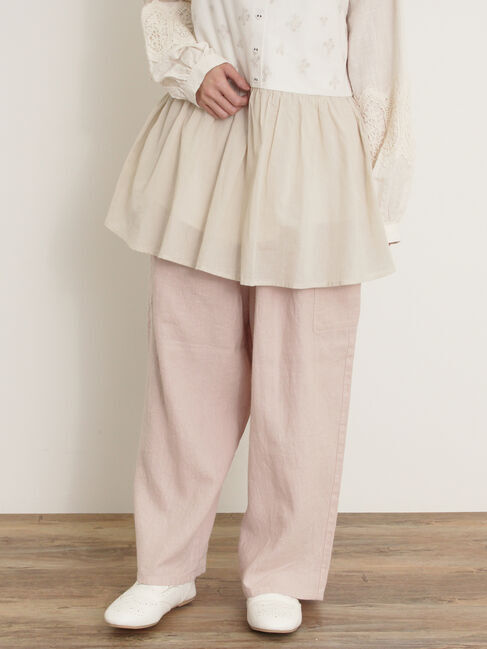 Samansa Mos2「【Cross&times;Linen】サイドポケットパンツ ≪M/Lサイズ≫」|その他|ピンク