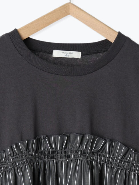 Samansa Mos2 blue「アソートドッキングプルオーバー」|Tシャツ・カットソー|