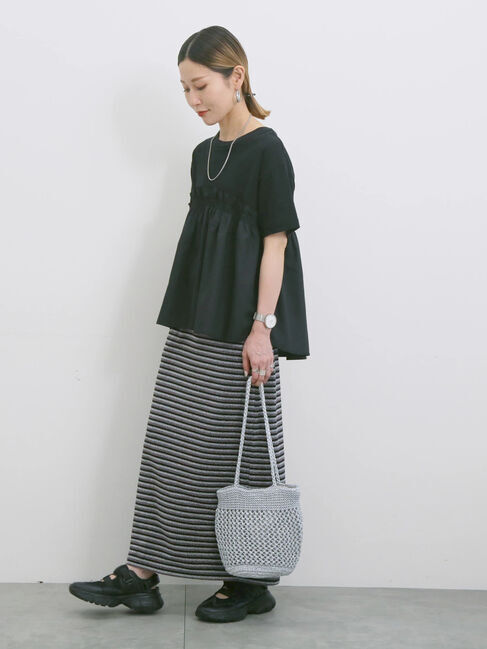 Samansa Mos2 blue「アソートドッキングプルオーバー」|Tシャツ・カットソー|