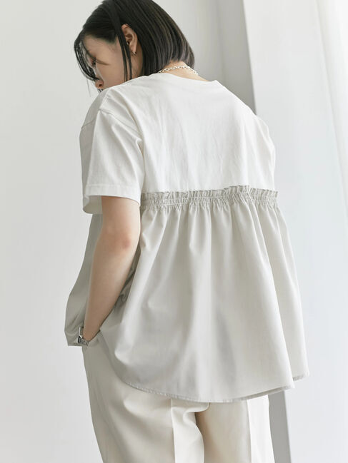 Samansa Mos2 blue「アソートドッキングプルオーバー」|Tシャツ・カットソー|