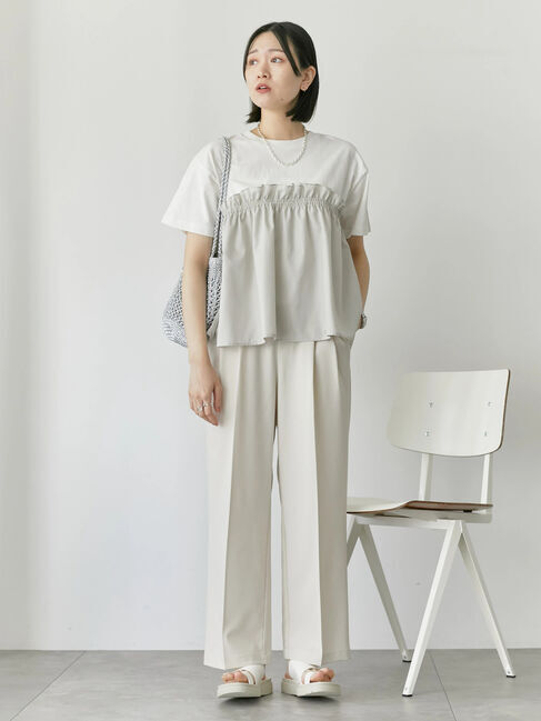 Samansa Mos2 blue「アソートドッキングプルオーバー」|Tシャツ・カットソー|