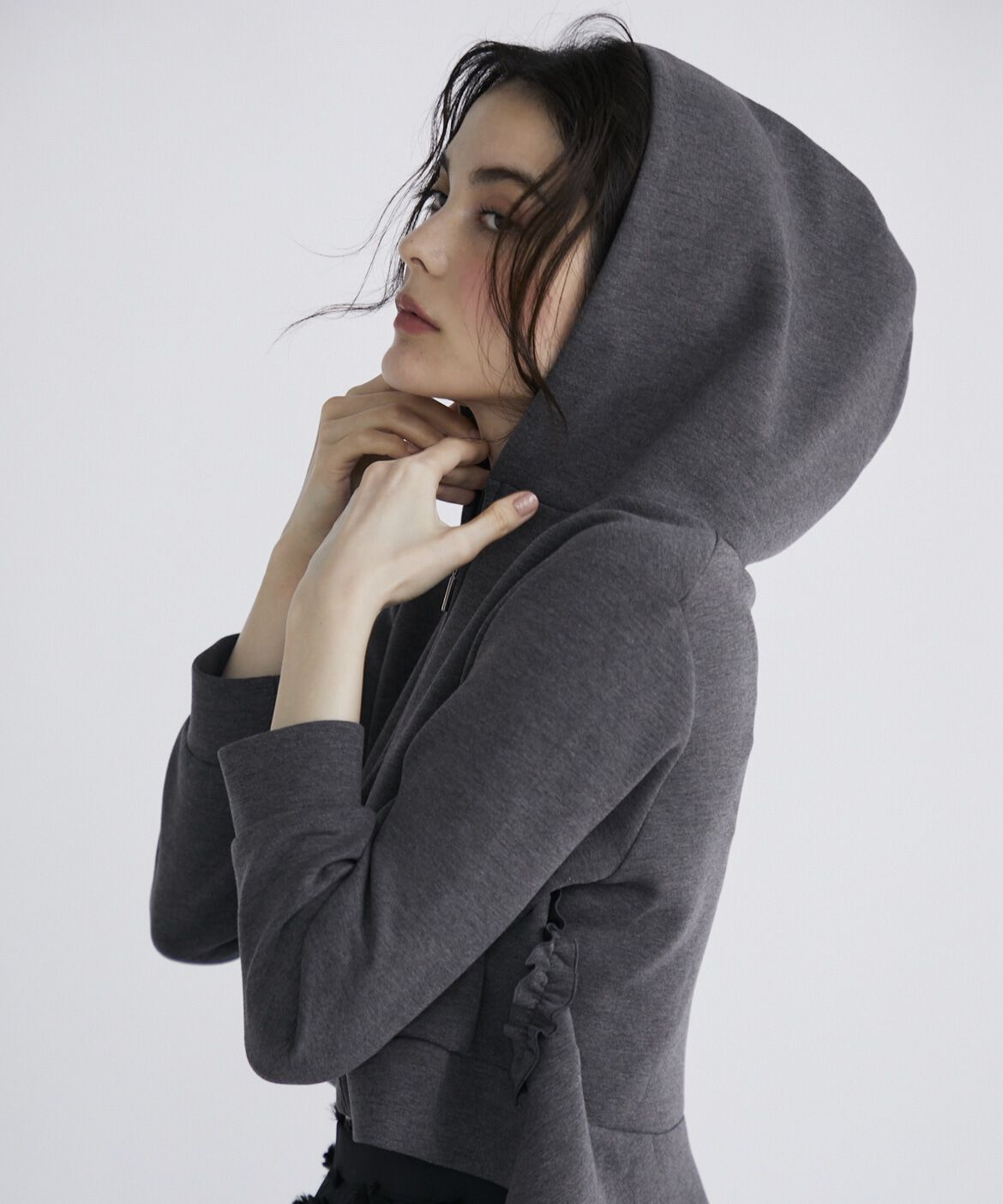 Maglie le cassetto「サイドフリルパーカー」|パーカー|