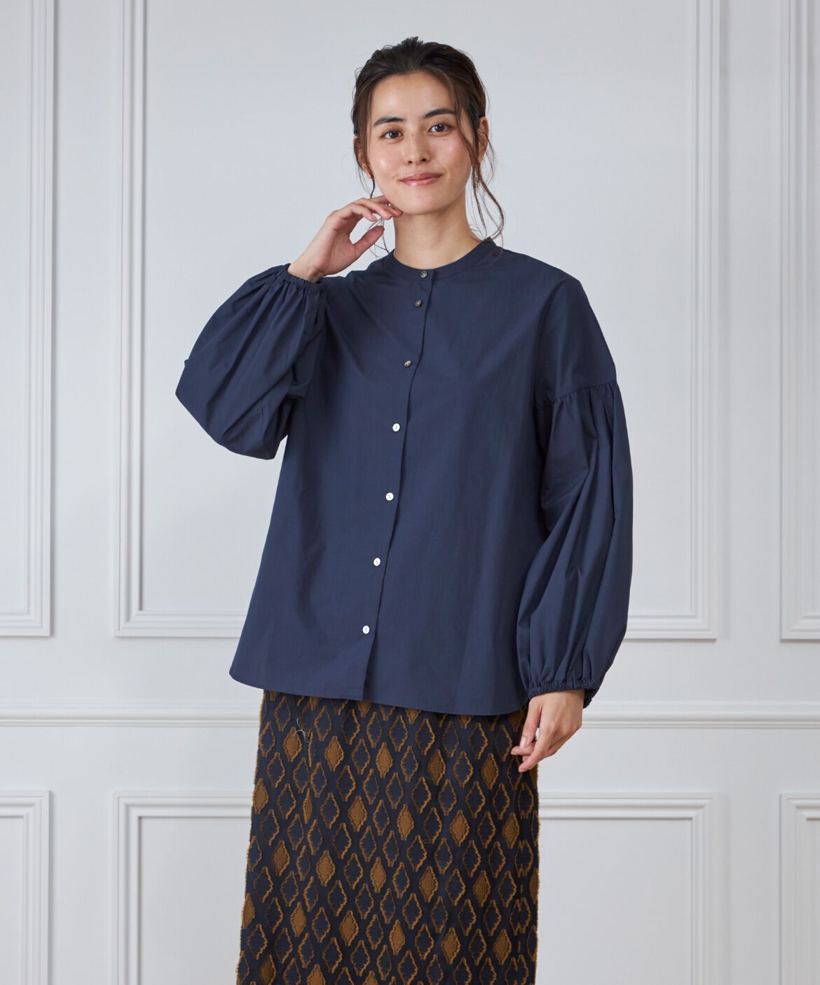 7-IDconcept.「《大きいサイズ》ボリュームスリーブブラウス」|シャツ・ブラウス|