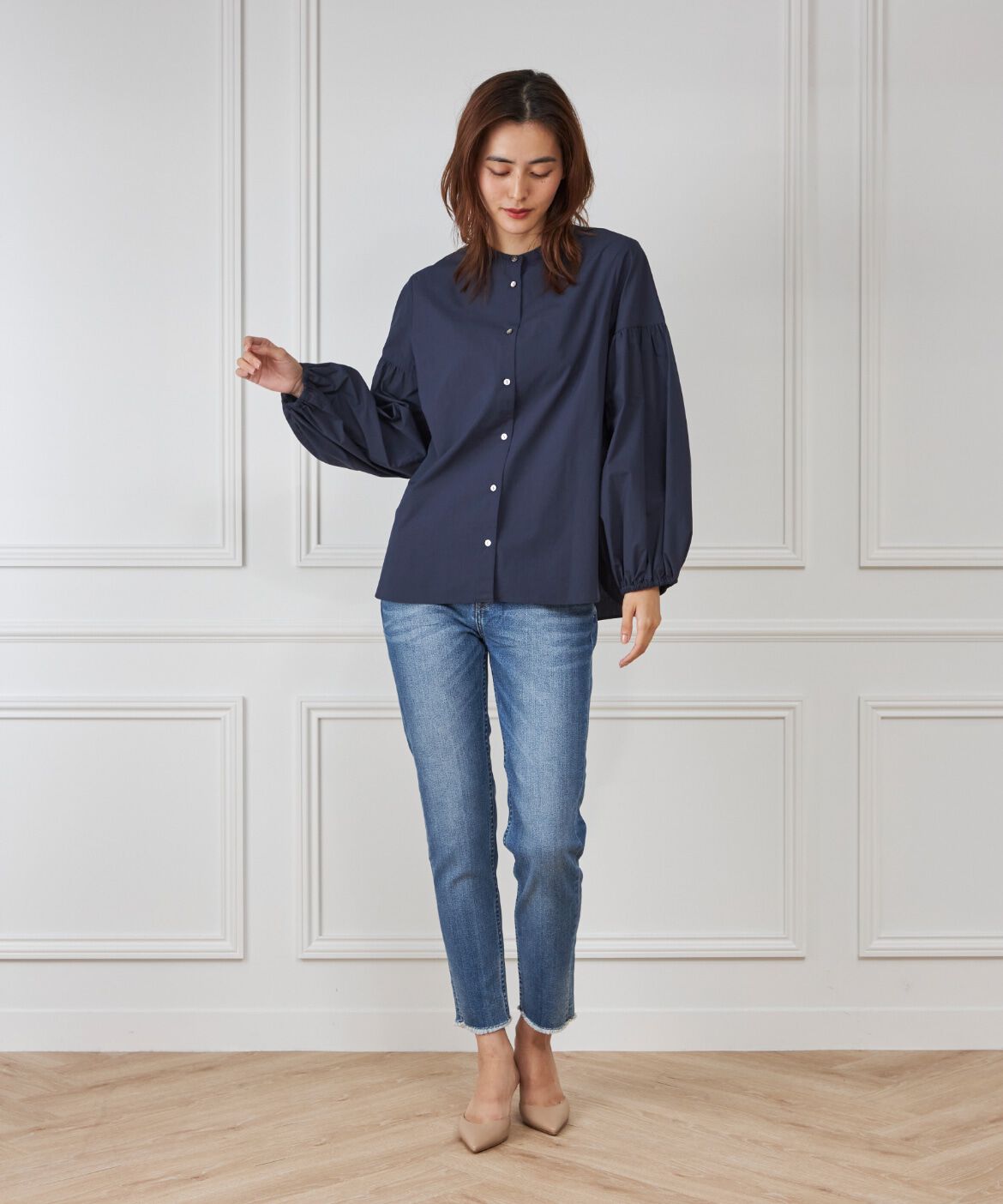 7-IDconcept.「《大きいサイズ》ボリュームスリーブブラウス」|シャツ・ブラウス|