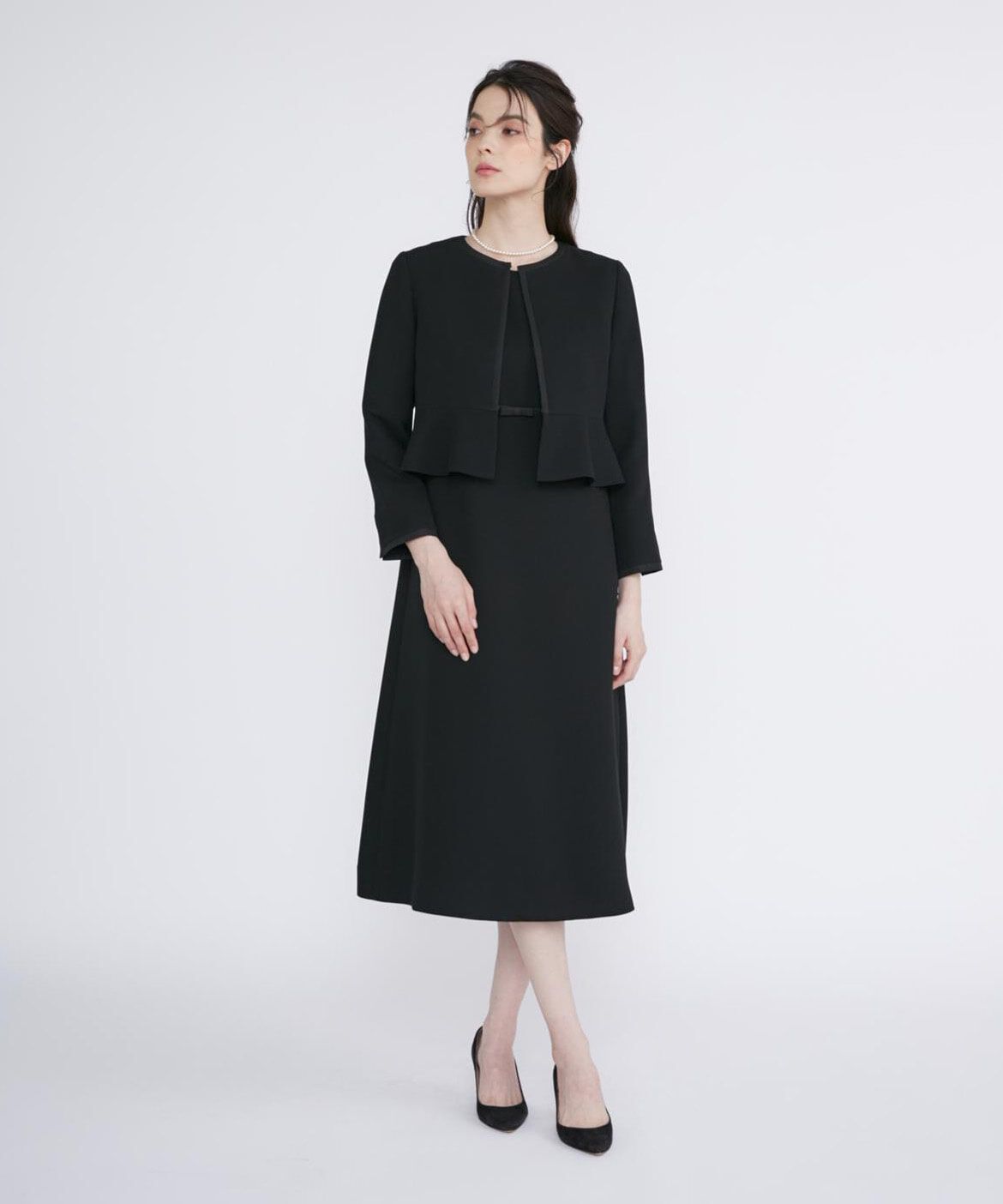 Maglie le cassetto「《大きいサイズ》《WEB限定》ブラックフォーマルジャケット」|ノーカラージャケット|