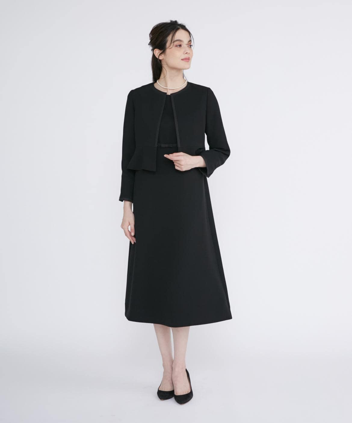 Maglie le cassetto「《大きいサイズ》《WEB限定》ブラックフォーマルジャケット」|ノーカラージャケット|