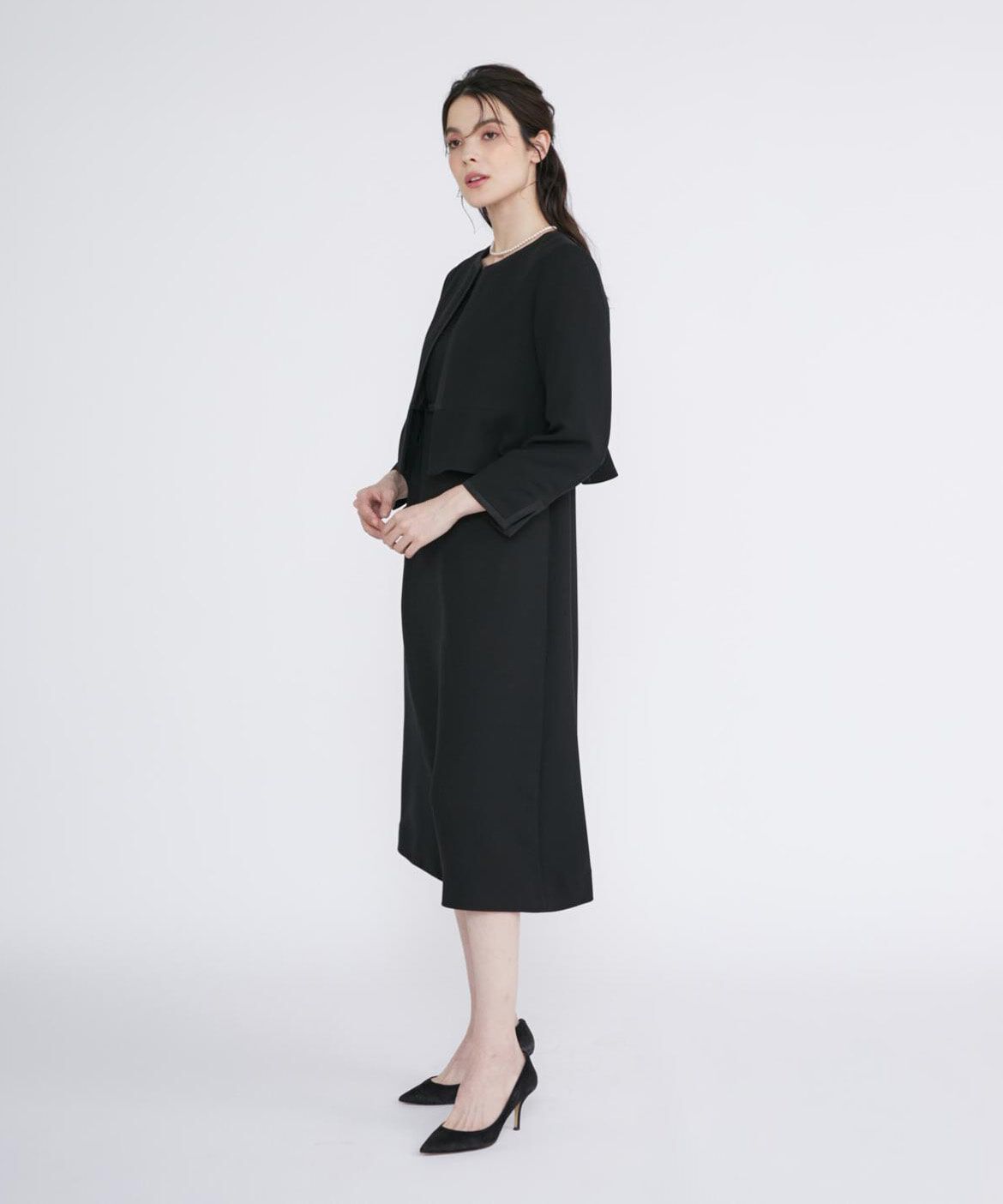 Maglie le cassetto「《大きいサイズ》《WEB限定》ブラックフォーマルジャケット」|ノーカラージャケット|