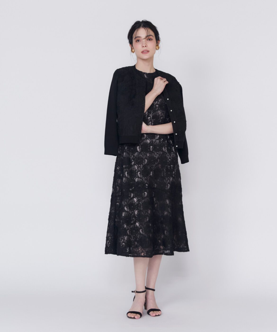 Maglie le cassetto「《大きいサイズ》3D刺繍レースカーディガン《Maglie White》」|カーディガン|