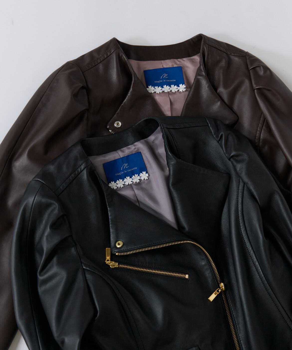 Maglie le cassetto「《M Maglie le cassetto》ｽﾊﾟﾆｯｼｭﾗﾑﾚｻﾞｰﾌﾞﾙｿﾞﾝ《美人百花9 」|ライダースジャケット|
