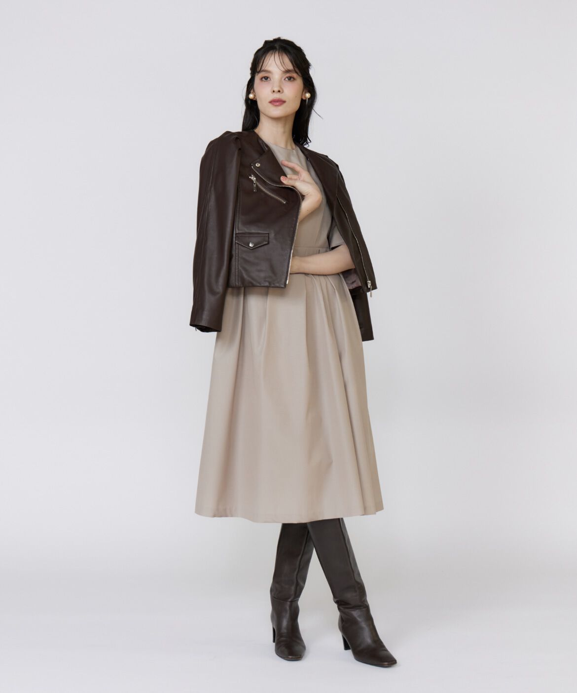 Maglie le cassetto「《M Maglie le cassetto》ｽﾊﾟﾆｯｼｭﾗﾑﾚｻﾞｰﾌﾞﾙｿﾞﾝ《美人百花9 」|ライダースジャケット|