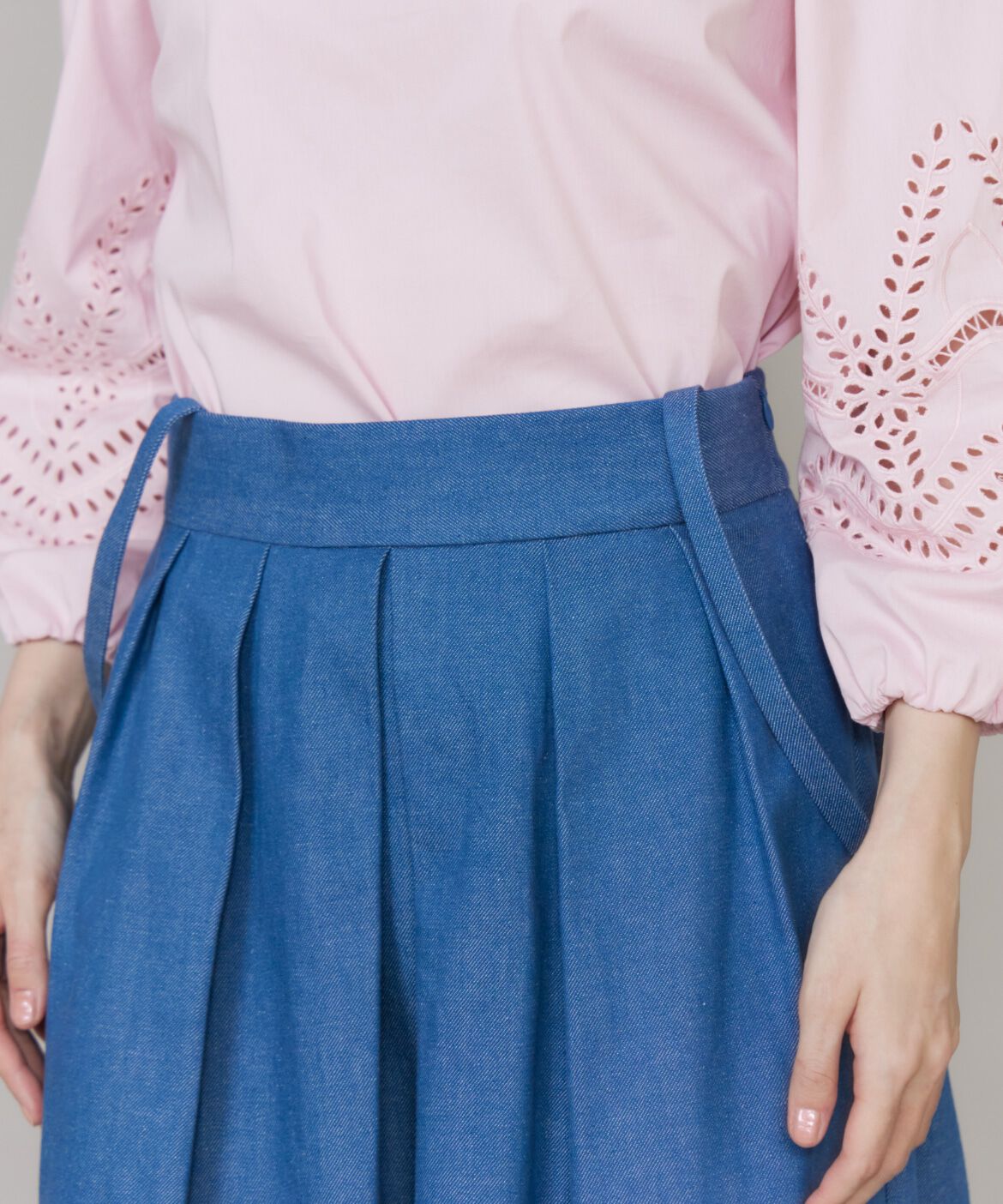 Maglie le cassetto「《WEB･POPUP限定》ｻｽﾍﾟﾝﾀﾞｰ付きﾃﾞﾆﾑﾀｯｸｽｶｰﾄ《M Maglie le」|スカート|