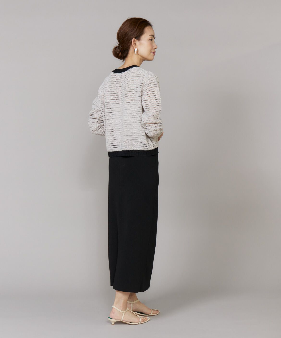 Le Souk「《大きいサイズ》透かし柄ボートネックプルオーバー」|ニット・セーター|