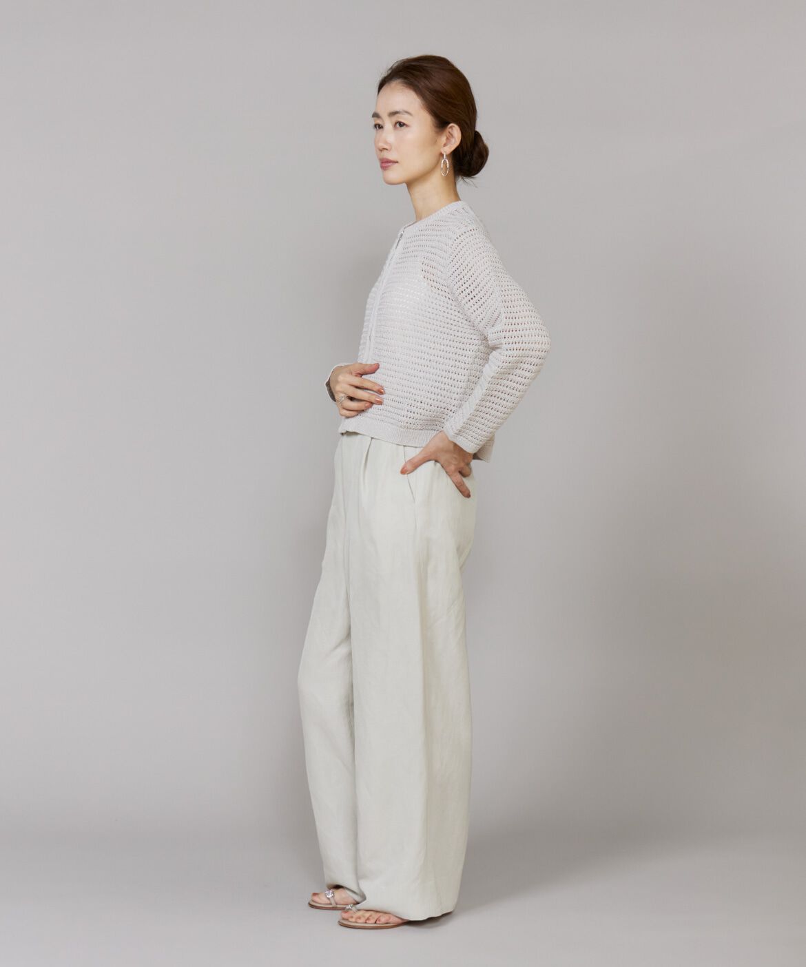 Le Souk「透かし柄ニットブルゾン」|カーディガン|