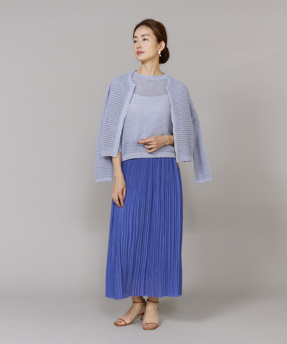 Le Souk「透かし柄ニットブルゾン」|カーディガン|