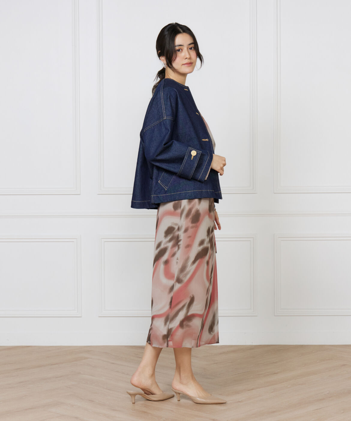 INED「ショートデニムジャケット MALTON NO COLLAR SHORT DENIM《Traditional Weatherwear》」|デニムジャケット|