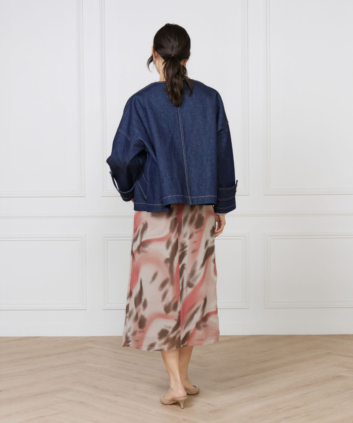 INED「ショートデニムジャケット MALTON NO COLLAR SHORT DENIM《Traditional Weatherwear》」|デニムジャケット|