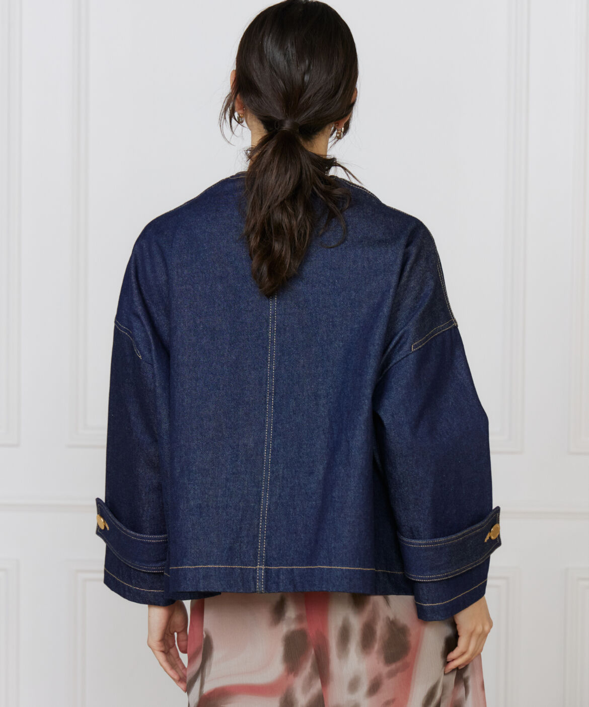 INED「ショートデニムジャケット MALTON NO COLLAR SHORT DENIM《Traditional Weatherwear》」|デニムジャケット|