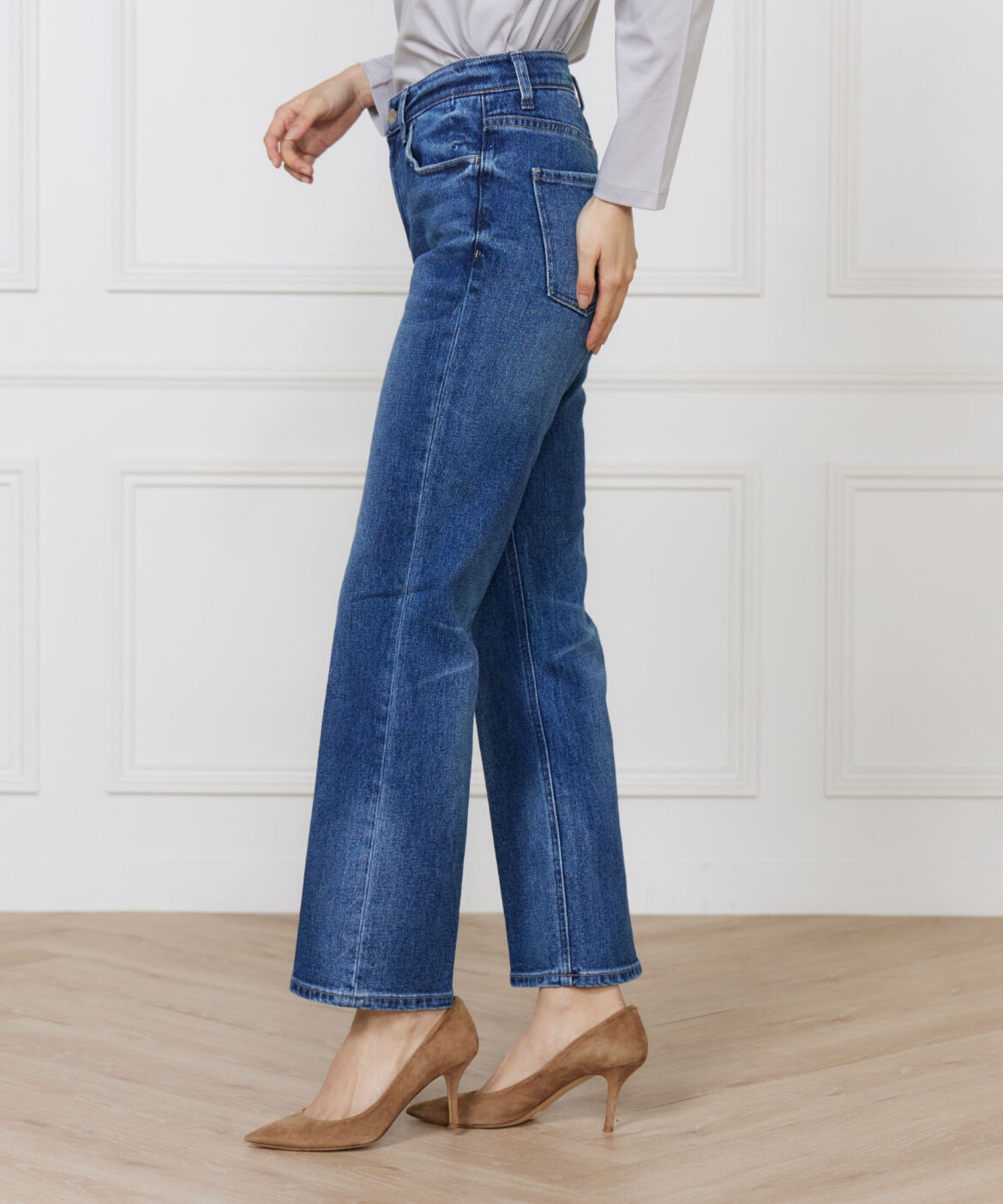 INED「スリムストレートデニム Celery Long《Healthy DENIM》」|デニム|