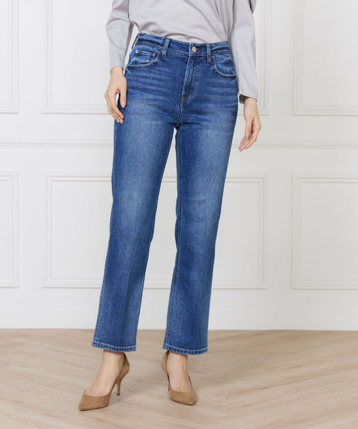 INED「スリムストレートデニム Celery Long《Healthy DENIM》」|デニム|