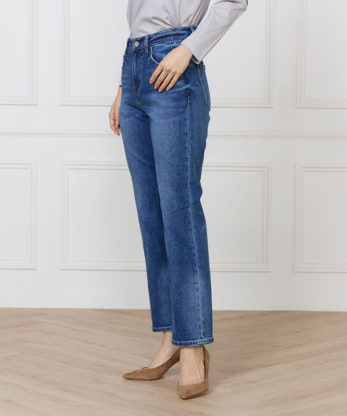 INED「スリムストレートデニム Celery Long《Healthy DENIM》」|デニム|