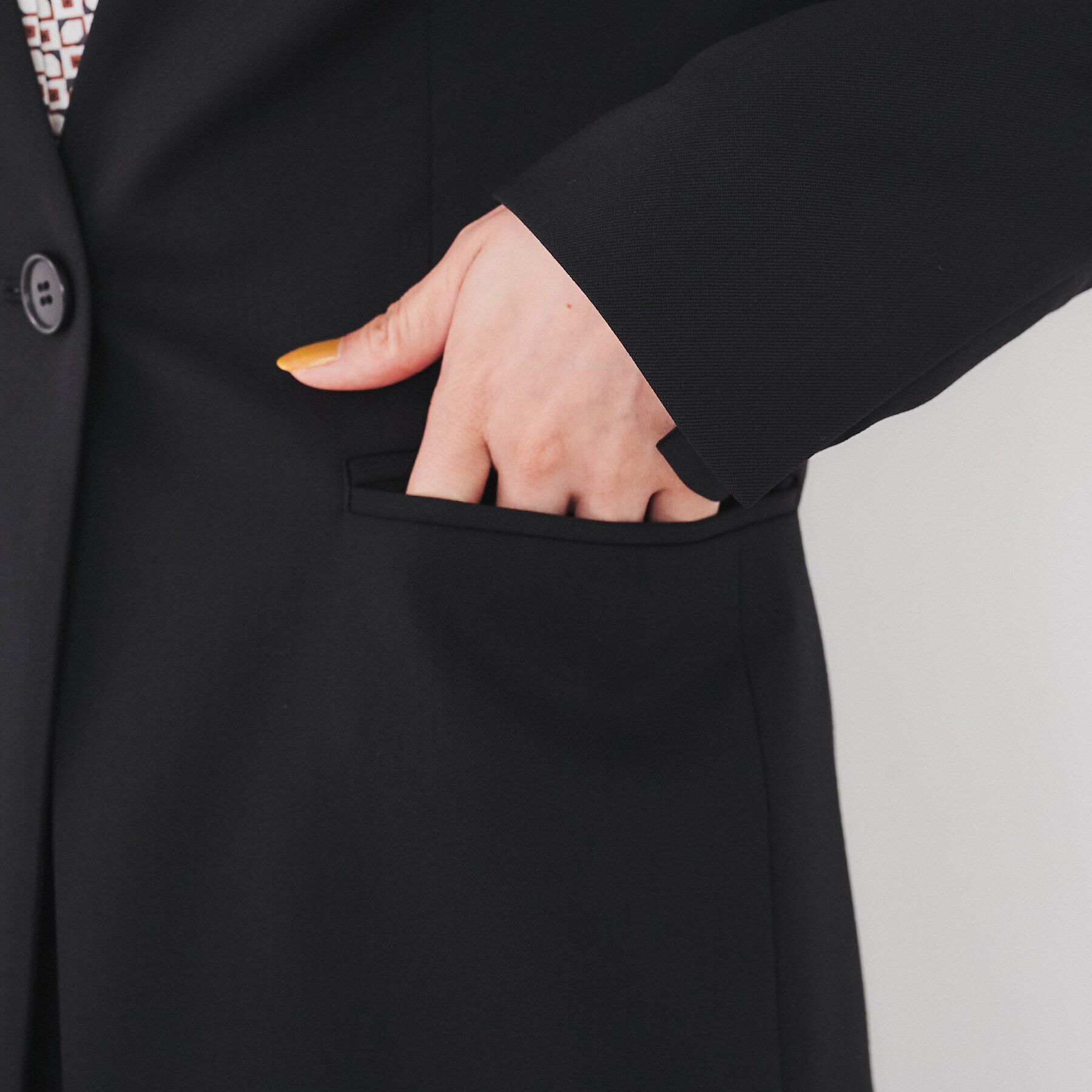 UNTITLED「【洗える通勤スーツ】レジェールギャバ　ストレッチカラーレスジャケット」|ノーカラージャケット|