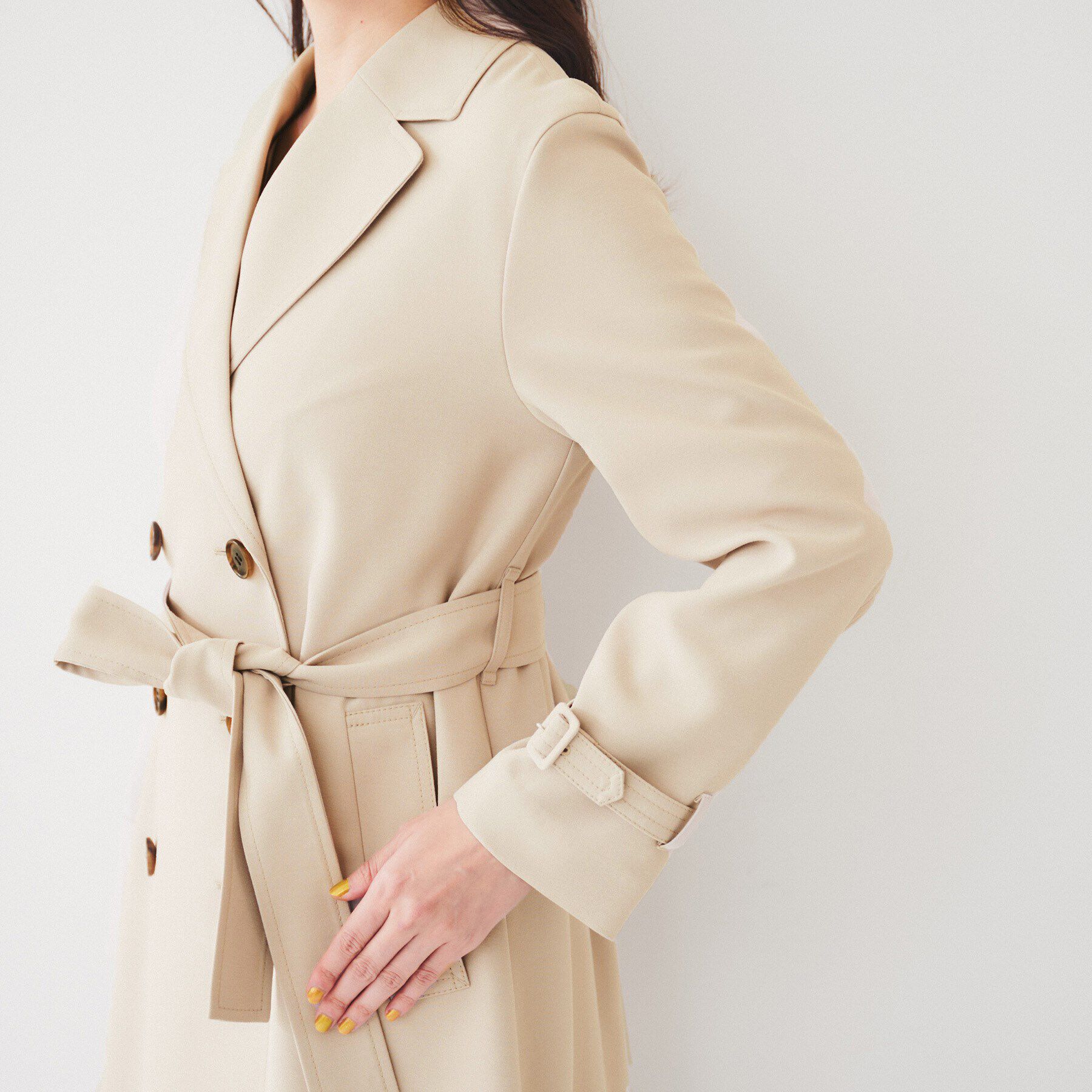 UNTITLED「【通勤】バックサテン トレンチコート」|トレンチコート|