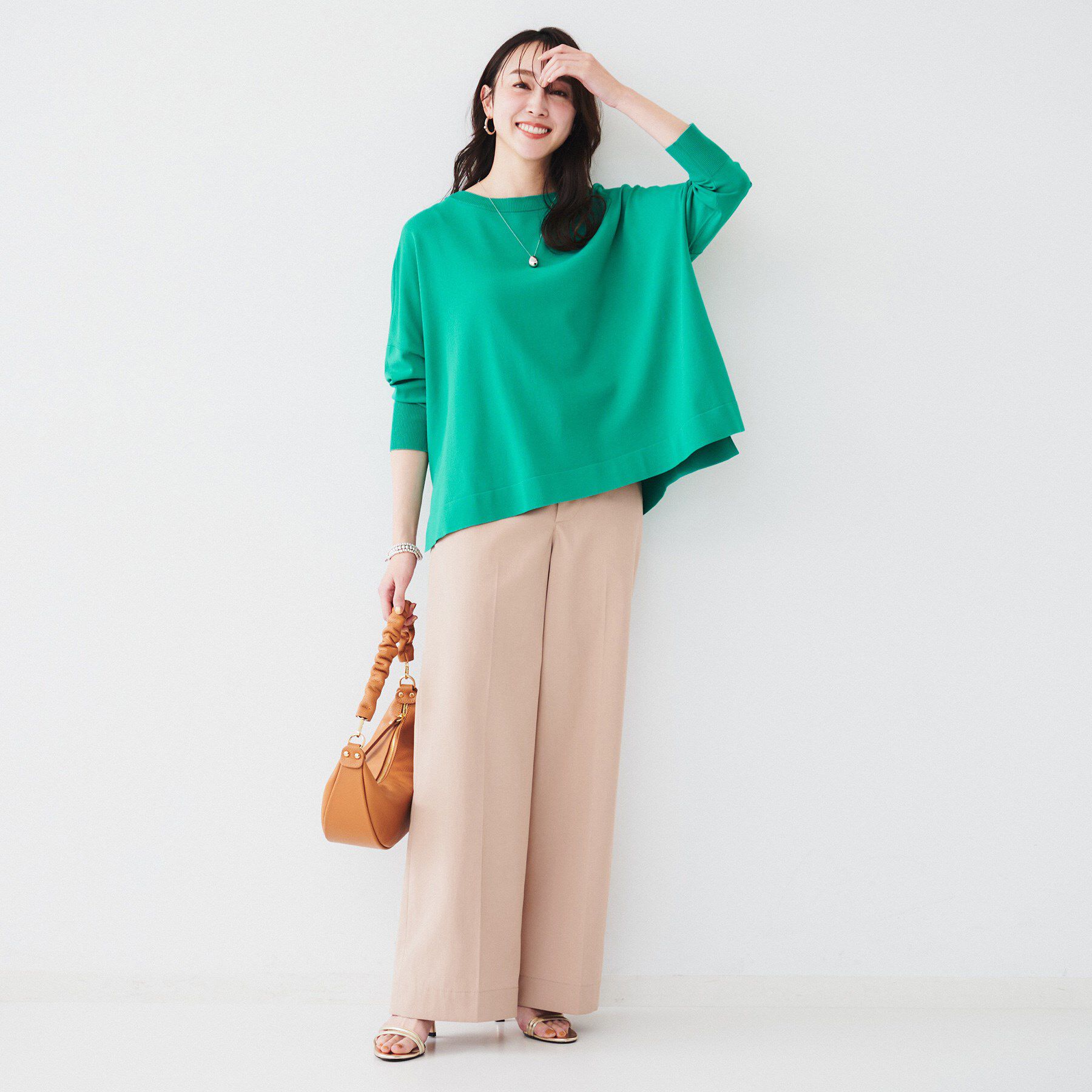 UNTITLED「【体型カバー/透けにくい】ワイドシルエットニット」|ニット・セーター|