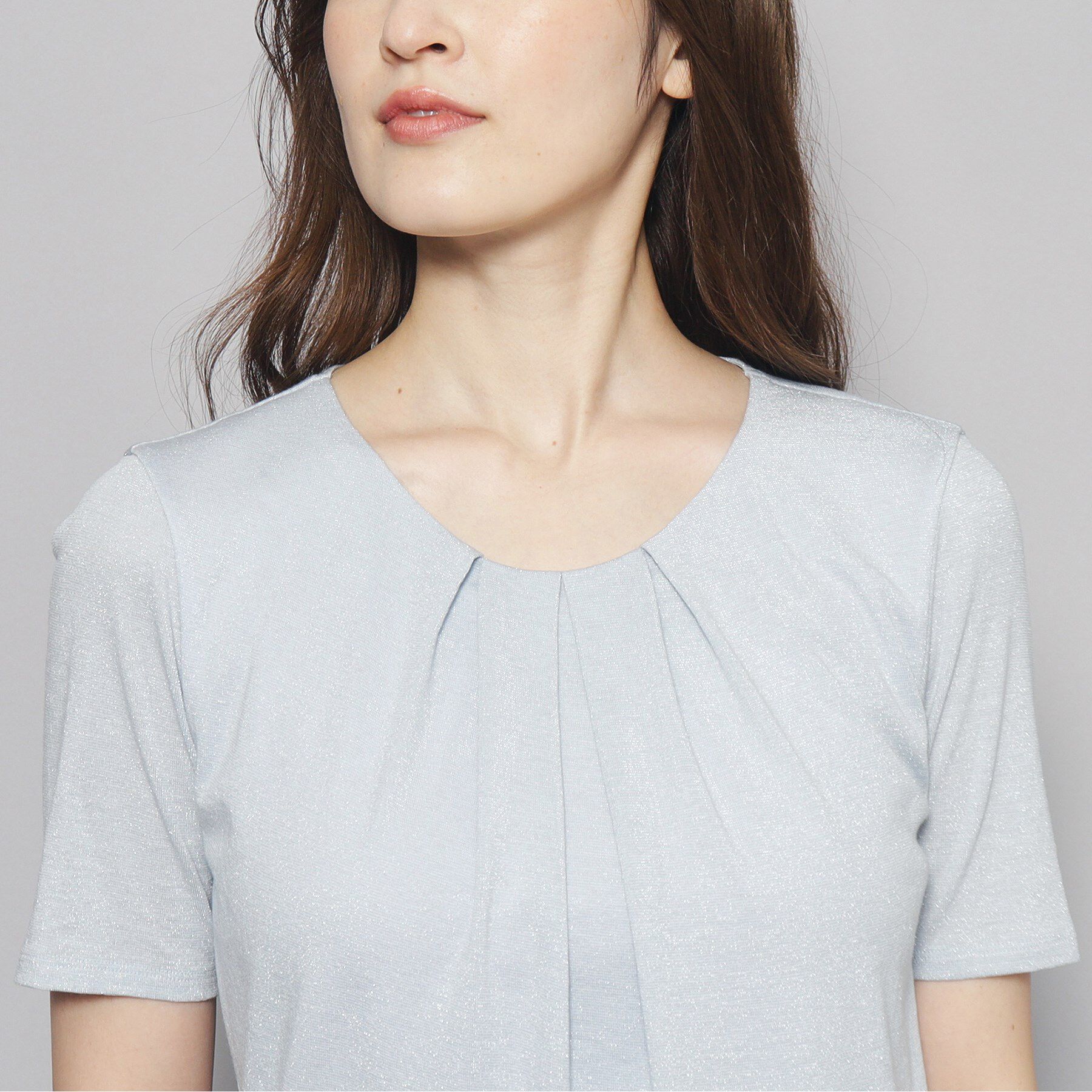 COUP DE CHANCE「【洗える／日本製／ラメ入り】上品ラウンドネックプルオーバー」|Tシャツ・カットソー|