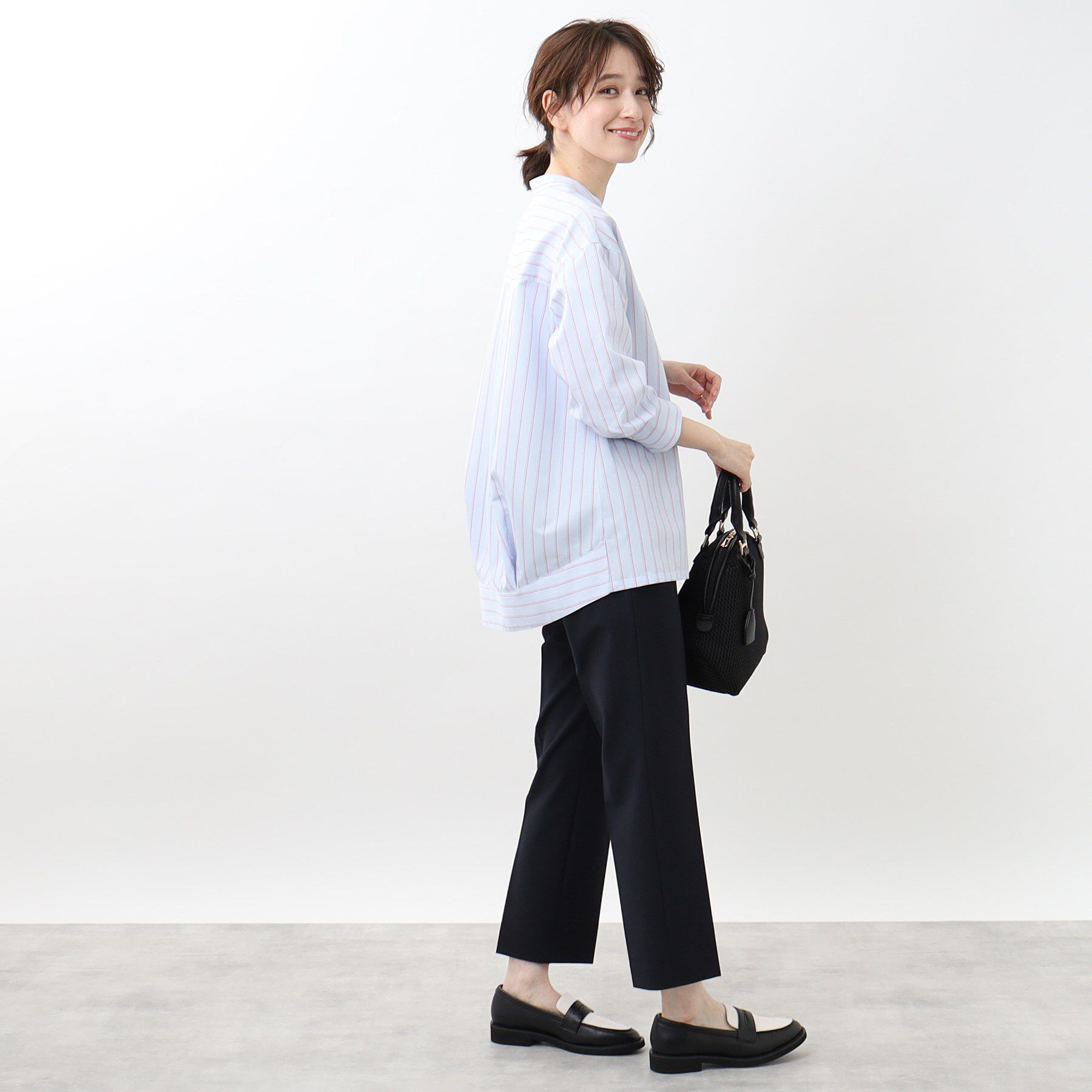 Reflect「【夏SALE／接触冷感／洗える】ストライプコクーンシルエットシャツ」|シャツ・ブラウス|