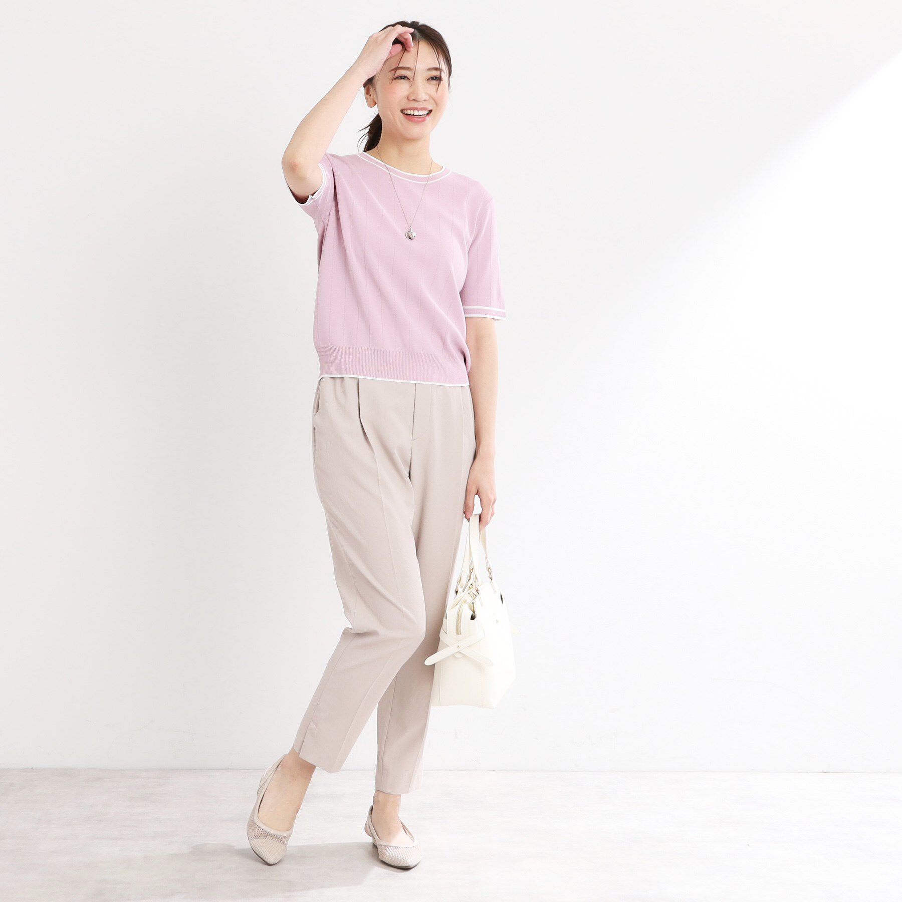 Reflect「【手洗い可／アンサンブル可】五分袖ニット」|ニット・セーター|