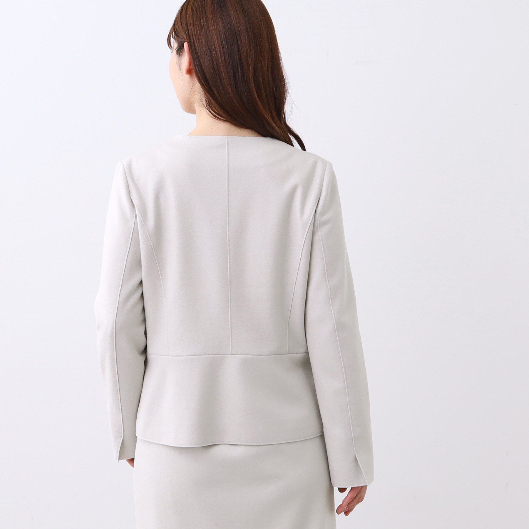 Reflect「【ライトアウター／通勤におすすめ◎／セットアップ可／すっきりシルエット】キレイめジャージジャケット」|ノーカラージャケット|