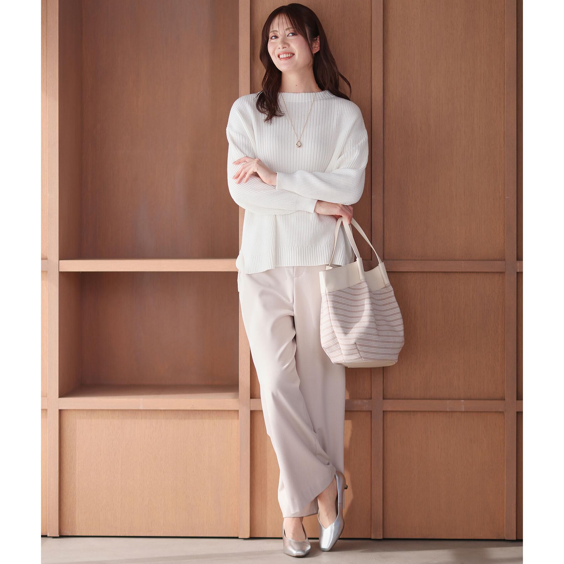 Reflect「【腰周りカバー／長め丈】モックネックニットプルオーバー」|ニット・セーター|