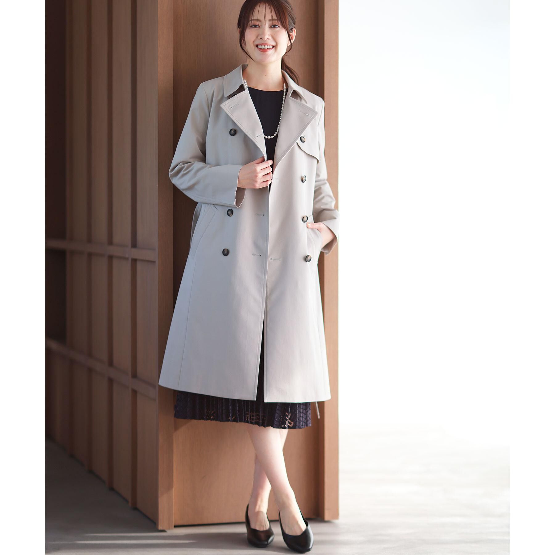 Reflect「【フォーマル／通勤／ライナー取り外し可】中綿ライナー付トレンチコート」|トレンチコート|