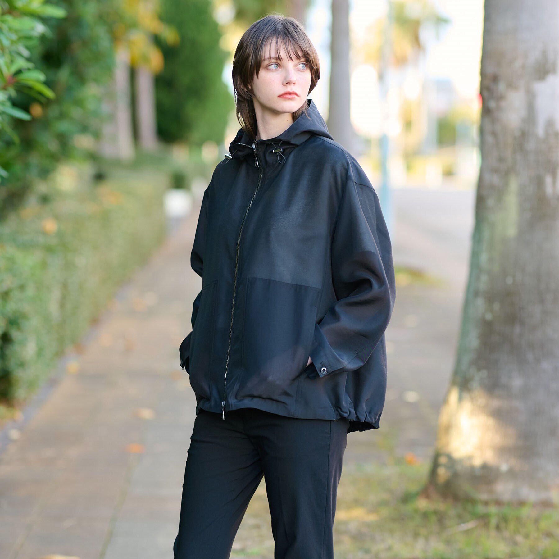 DRESSTERIOR「【洗える】シアーフーデッドパーカ」|ブルゾン・スタジャン|