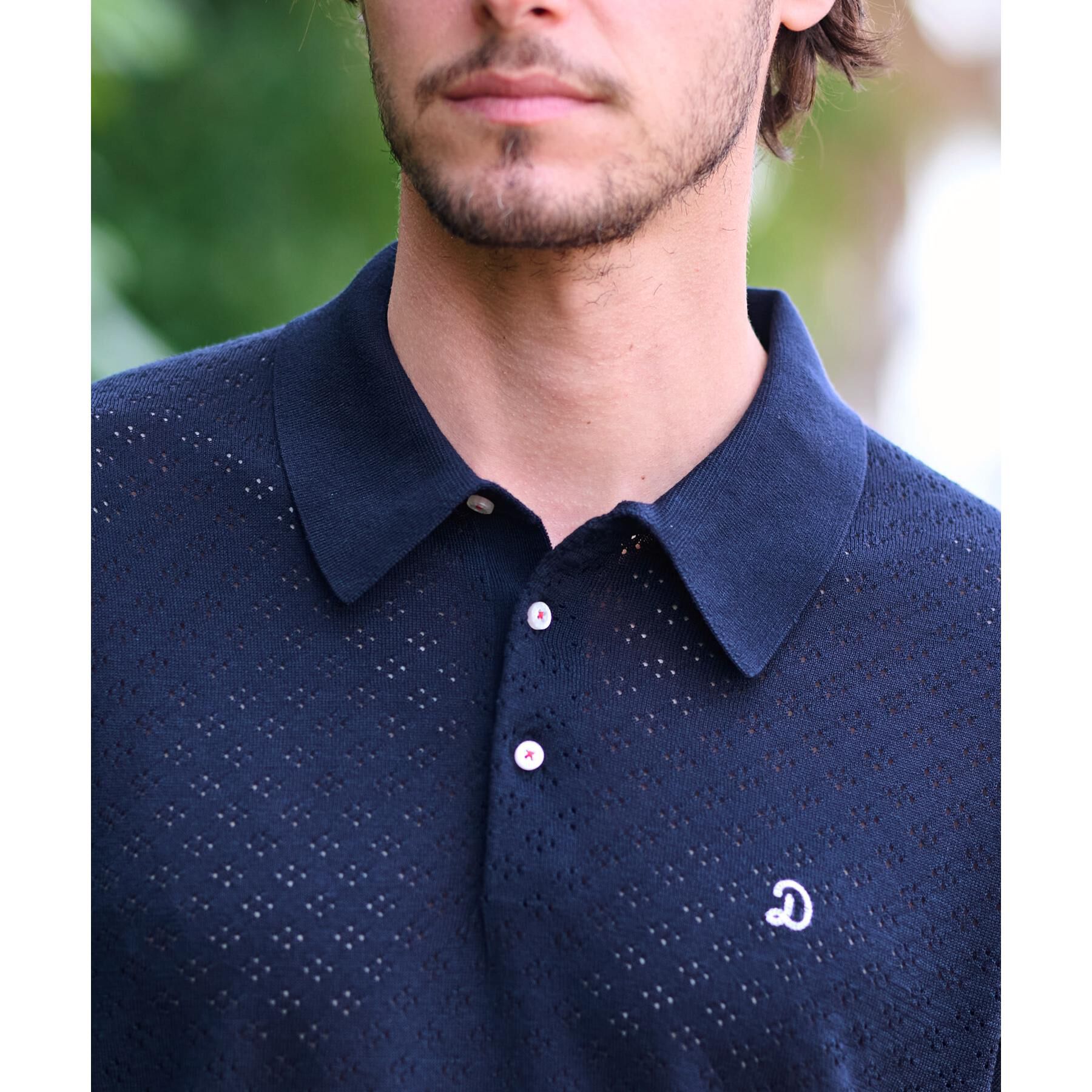 DRESSTERIOR「レースジャカード ニットポロ」|ポロシャツ|