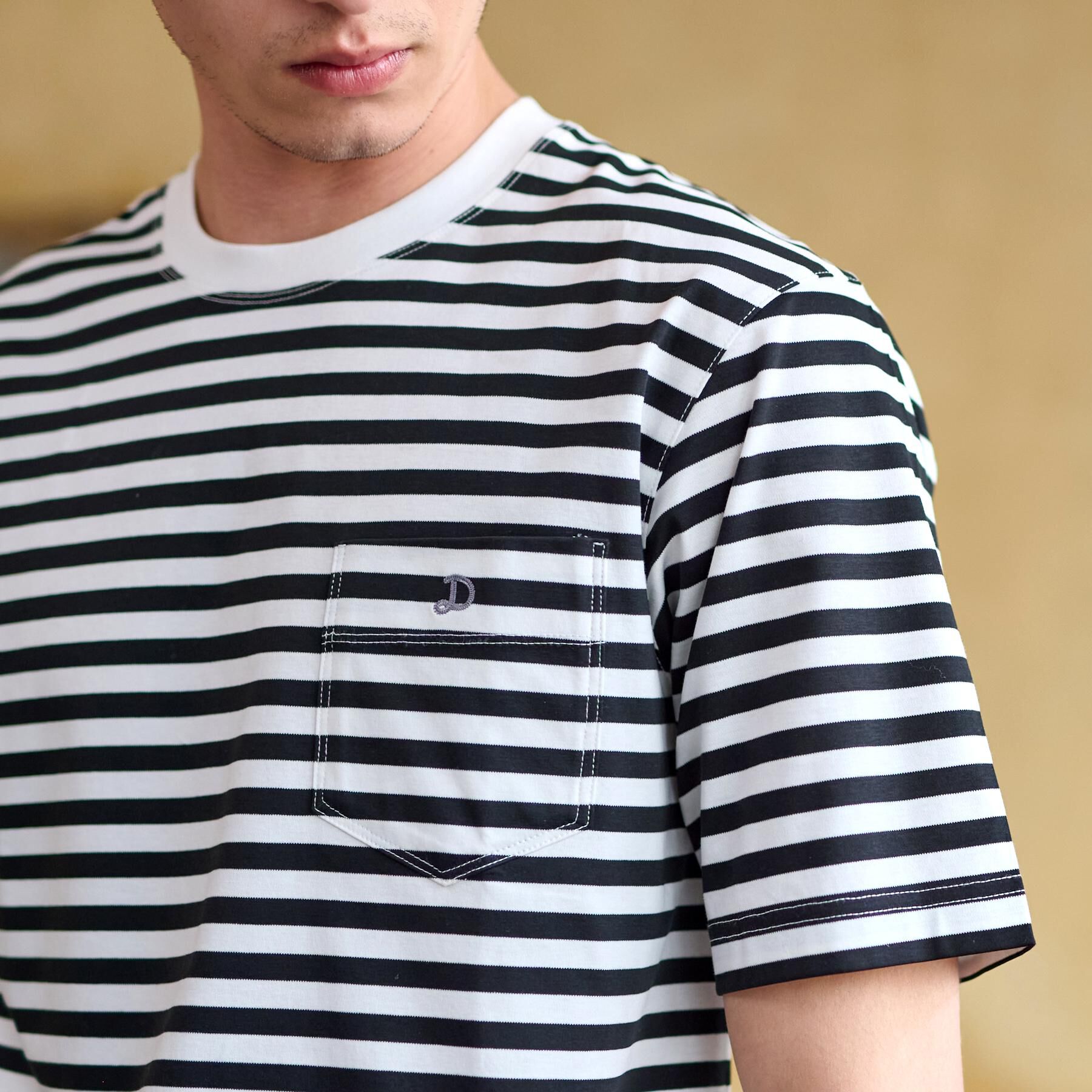 DRESSTERIOR「【接触冷感/抗菌防臭/消臭】ICE CLEAR COTTON ボーダーポケットTシャツ」|Tシャツ・カットソー|