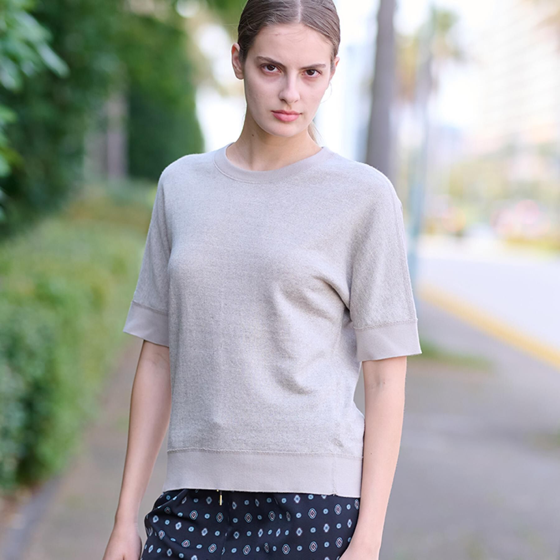 DRESSTERIOR「【毎年人気！／洗える】リネン裏毛ハーフスリーブプルオーバー」|Tシャツ・カットソー|グレージュ(050)