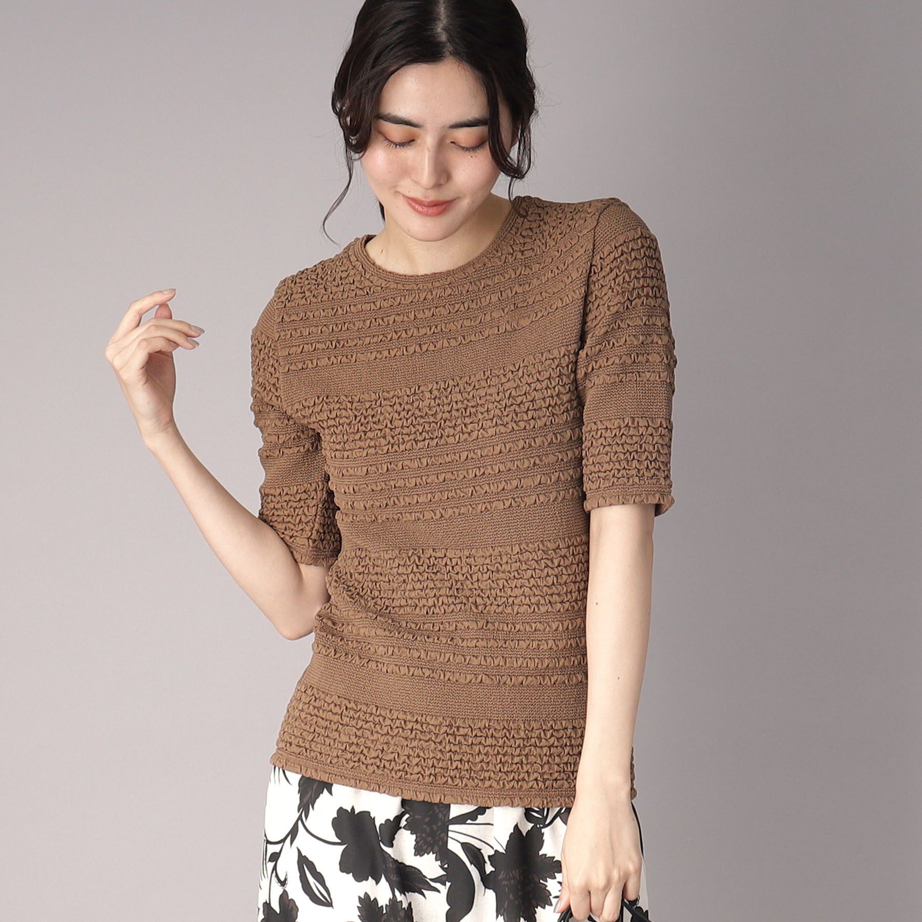 DRESSTERIOR「【洗える/伸縮性】フリルジャージTシャツ」|Tシャツ・カットソー|