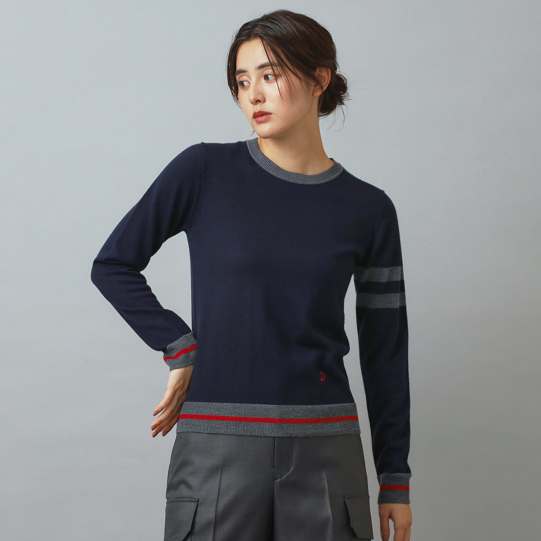 DRESSTERIOR「ファインメリノクルーネックラインプルオーバー」|ニット・セーター|