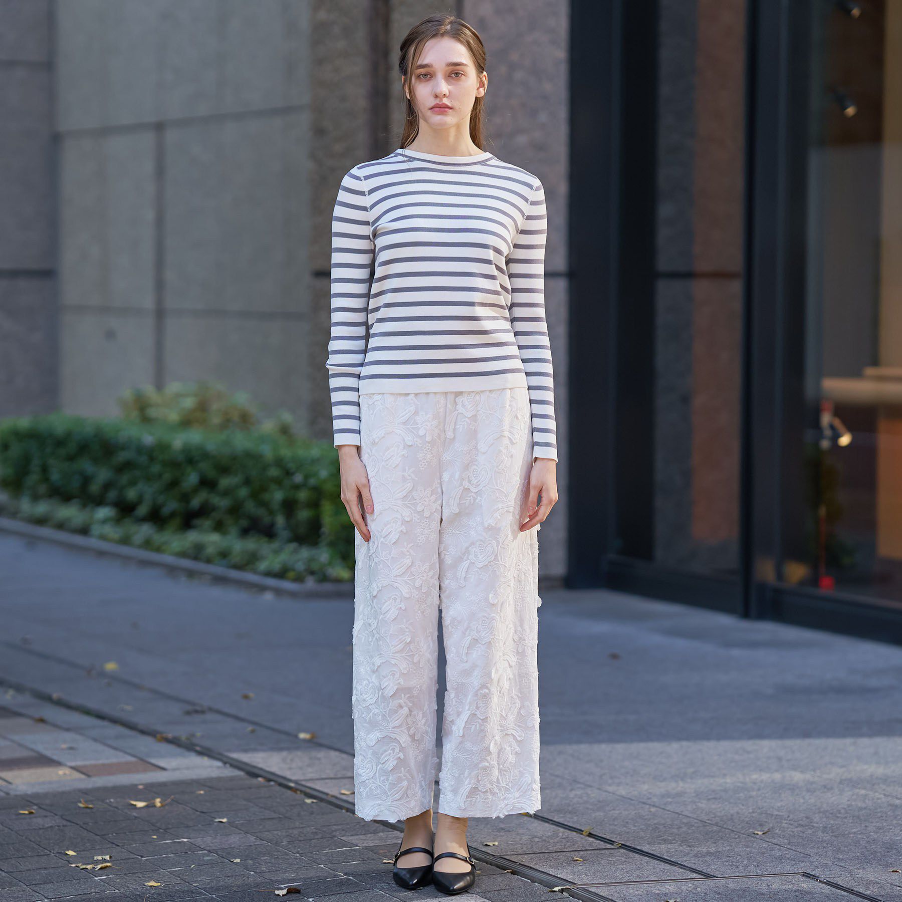 DRESSTERIOR「コットンフルニードルボーダー」|ニット・セーター|