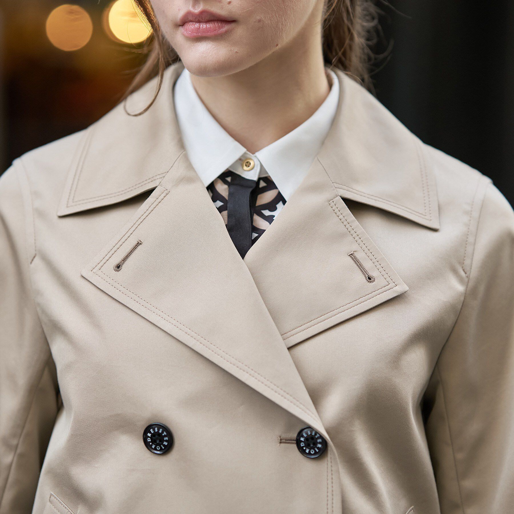 DRESSTERIOR「【撥水素材】Aラインショートトレンチジャケット」|トレンチコート|