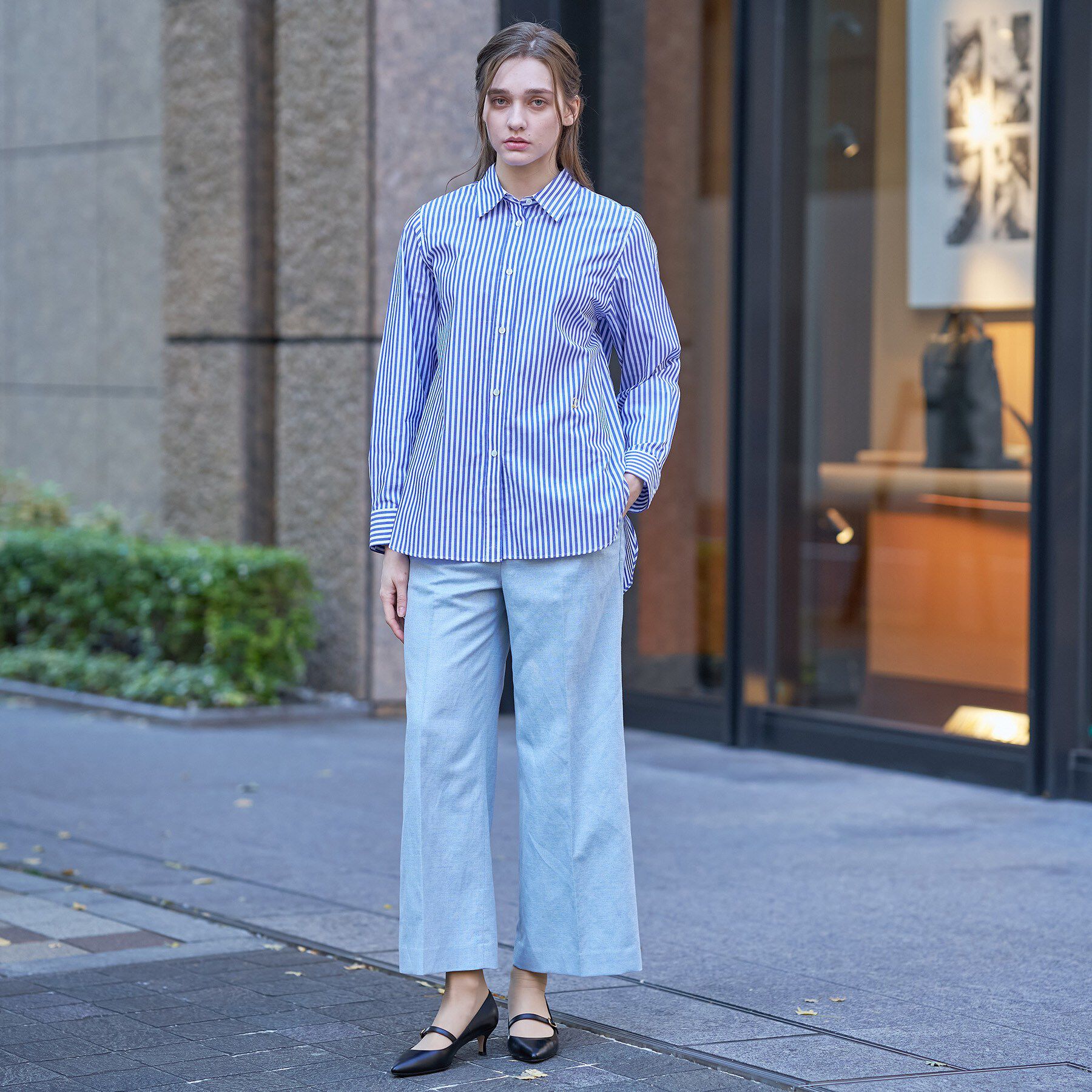 DRESSTERIOR「オーバーシルエットストライプシャツ」|シャツ・ブラウス|