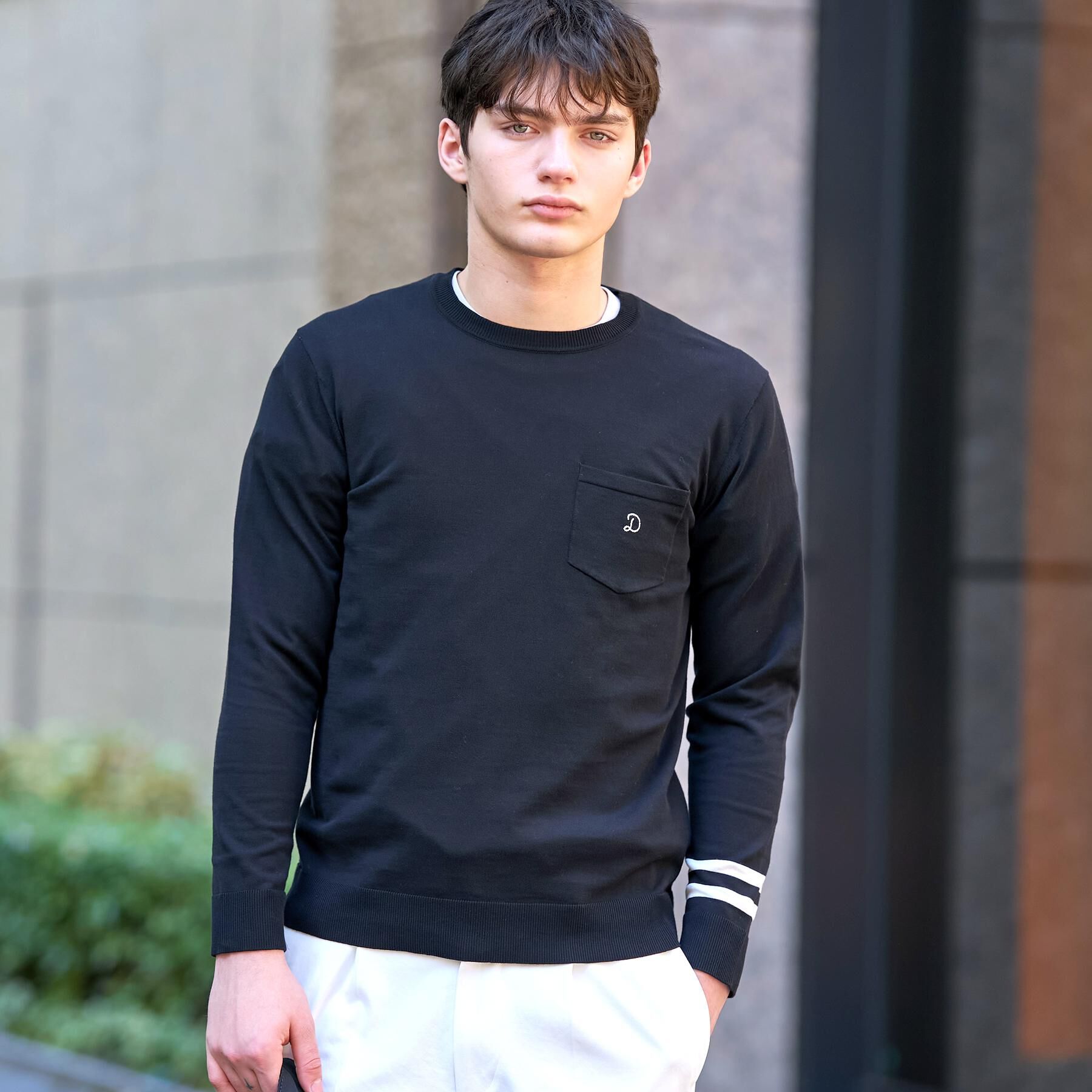 DRESSTERIOR「コットンシルク クルーニット」|ニット・セーター|