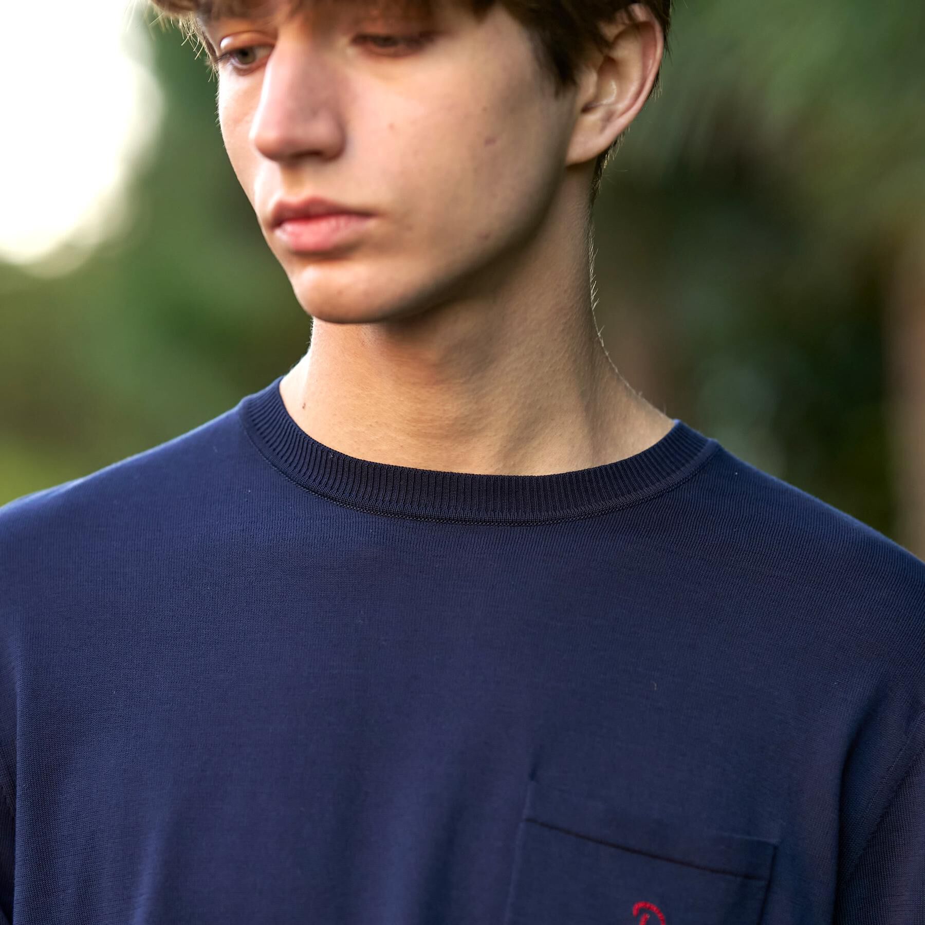 DRESSTERIOR「コットンシルク クルーニット」|ニット・セーター|