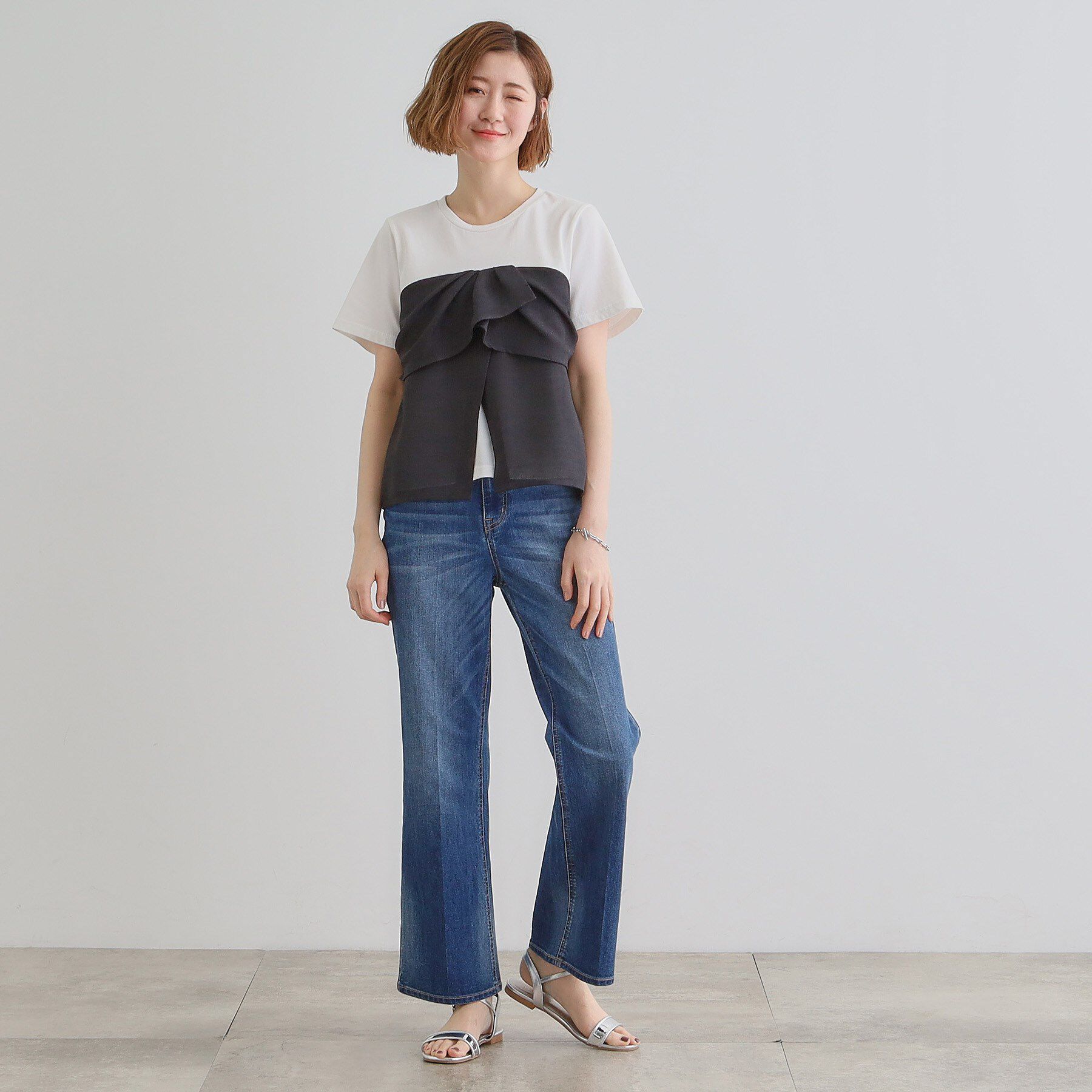 grove「【大人のリゾートスタイル/SETUP】麻調ビスチェドッキングT」|Tシャツ・カットソー|