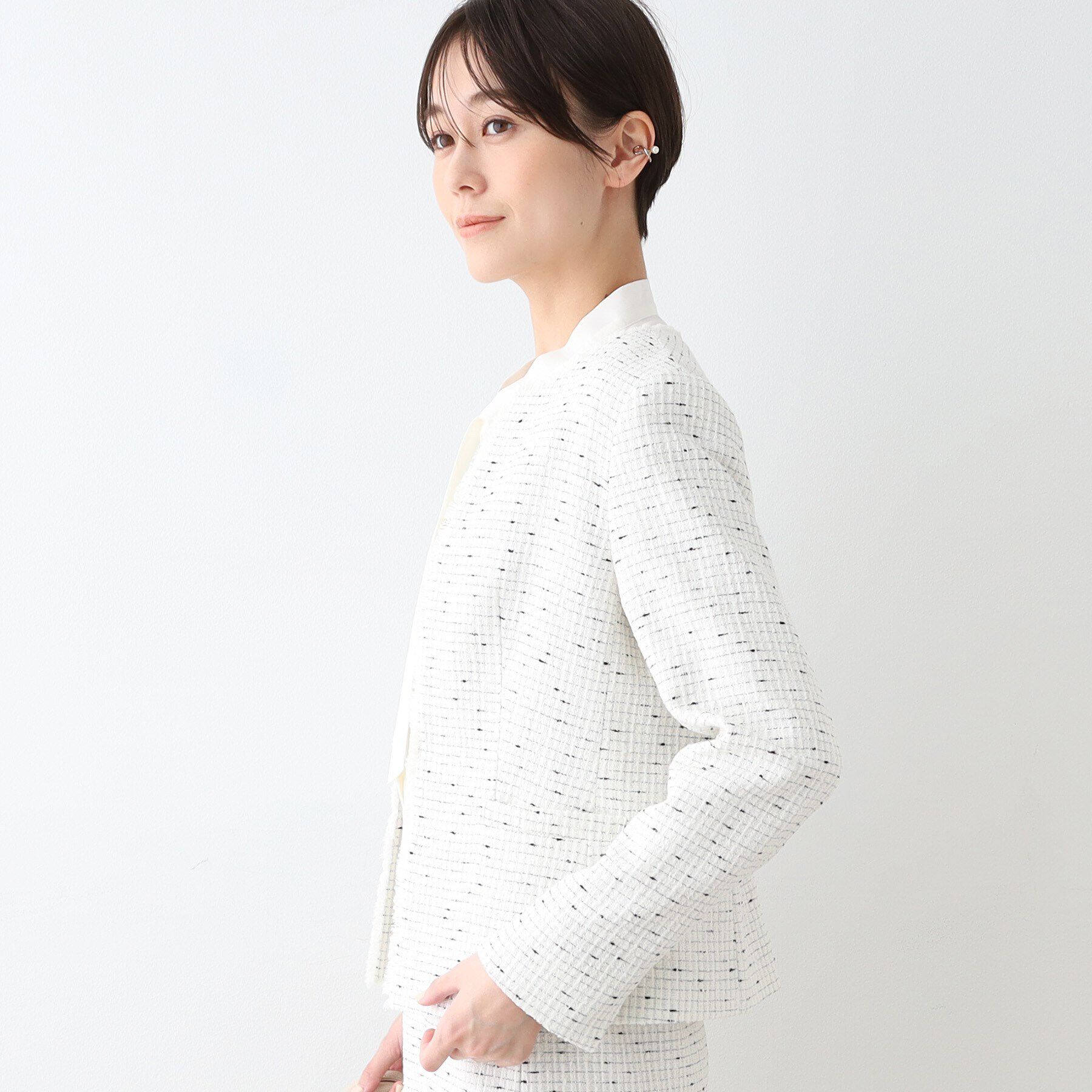 INDIVI「【日本製／オリジナル素材】ツィードジャケット」|スーツ|